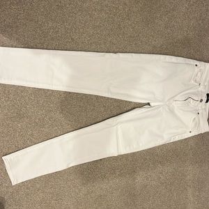 The high waist ankle skinny for all mankind white jeans